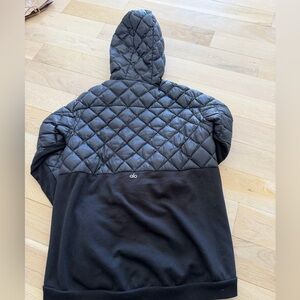 Alo quilted black hoodie zip up jacket - small